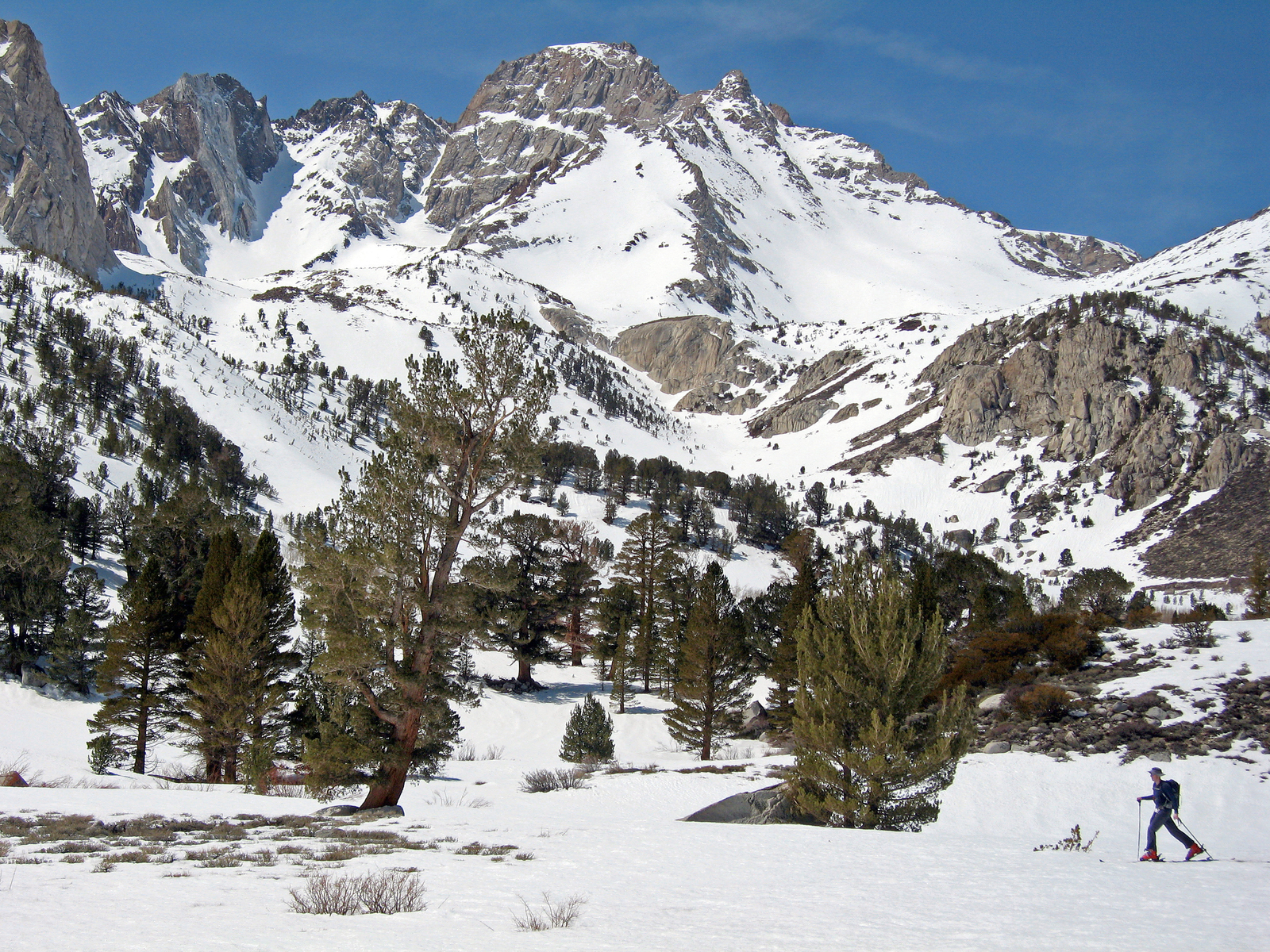backcountry skiing in the eastern Sierra, California